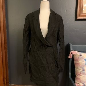 Free People linen made in USA large double breasted blazer